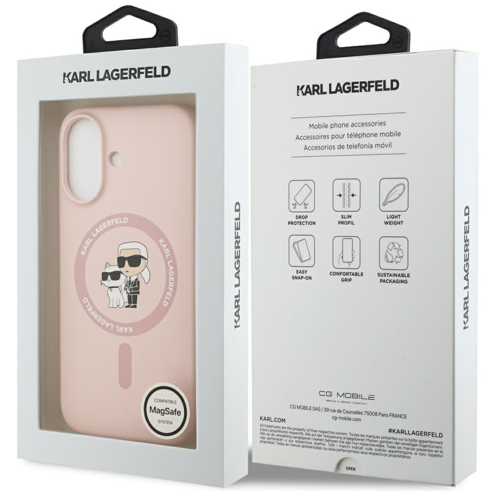 Karl Lagerfeld - Silicone Ring MagSafe (KLHMP17SSCMKCRHP) - iPhone 17 - Pink Karl&Choupette