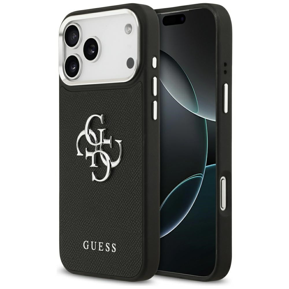 Husa pentru iPhone 17 Pro Max - Guess Hardcase 4G Grained Big and Classic Logo (GUHCP17XPG4SMCEK) - Black