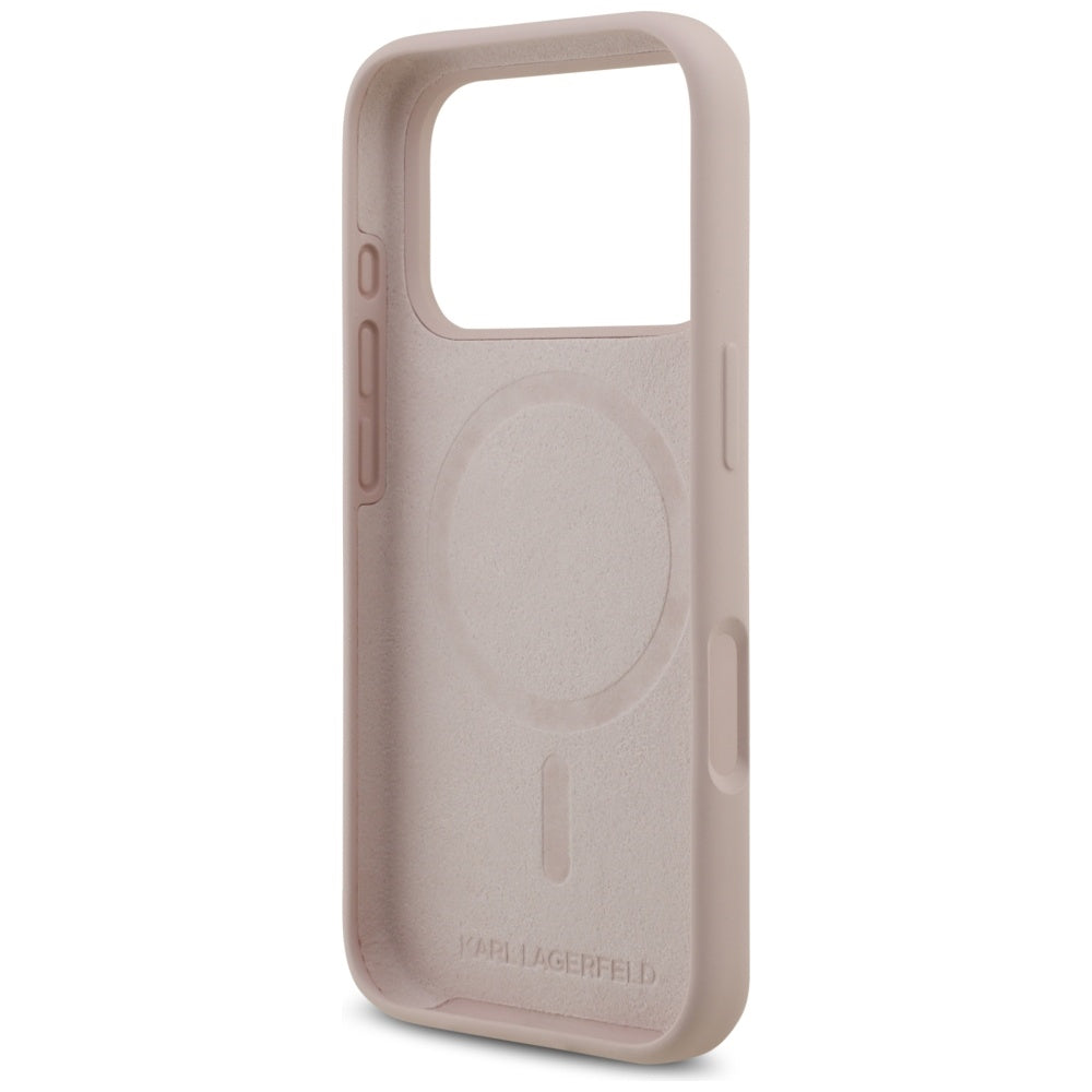 Karl Lagerfeld - Silicone Ring MagSafe (KLHMP17LSCMKCRHP) - iPhone 17 Pro - Pink Karl&Choupette