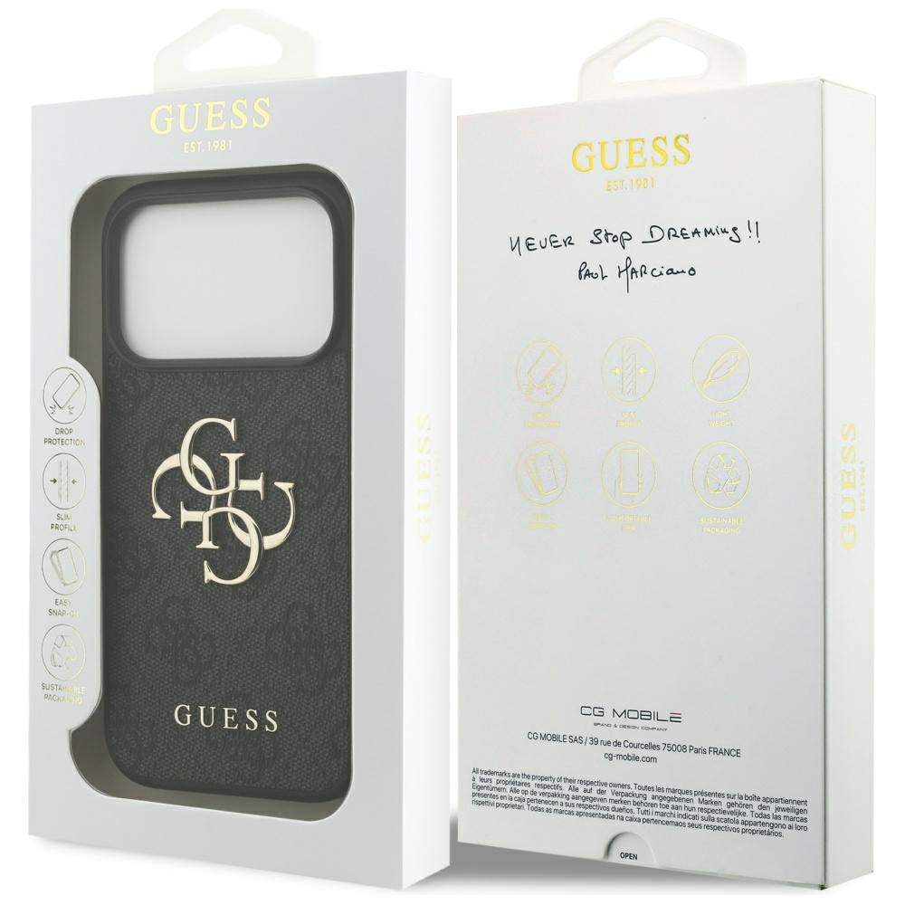 Husa pentru iPhone 17 Pro - Guess Hardcase 4G Big Logo (GUHCP17L4GMGGR) - Black