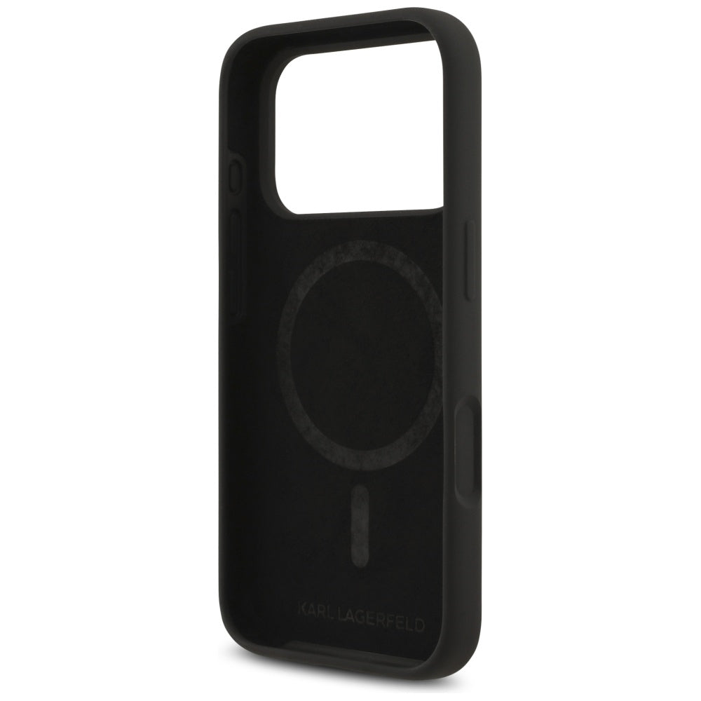Karl Lagerfeld - Silicone Ring MagSafe (KLHMP17LSCMKCRHK) - iPhone 17 Pro - Black Karl&Choupette