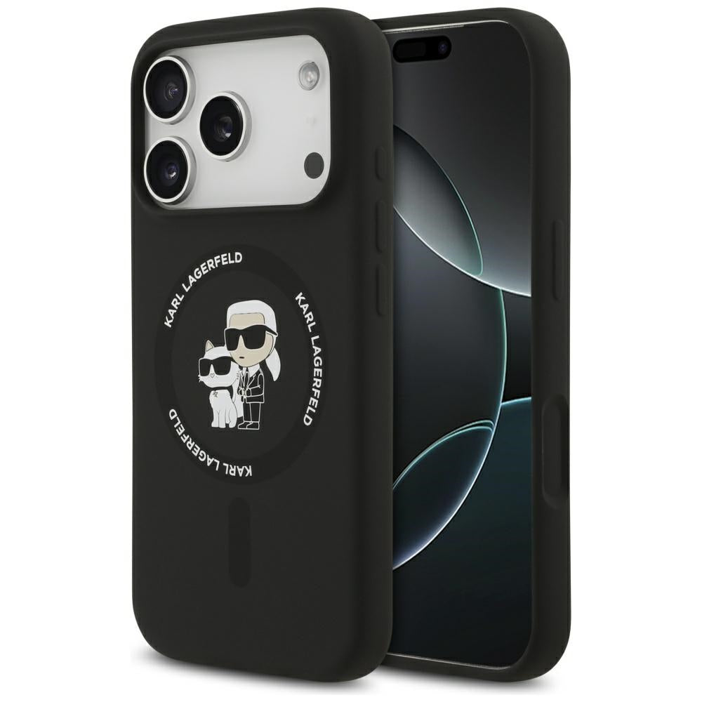 Karl Lagerfeld - Silicone Ring MagSafe (KLHMP17LSCMKCRHK) - iPhone 17 Pro - Black Karl&Choupette