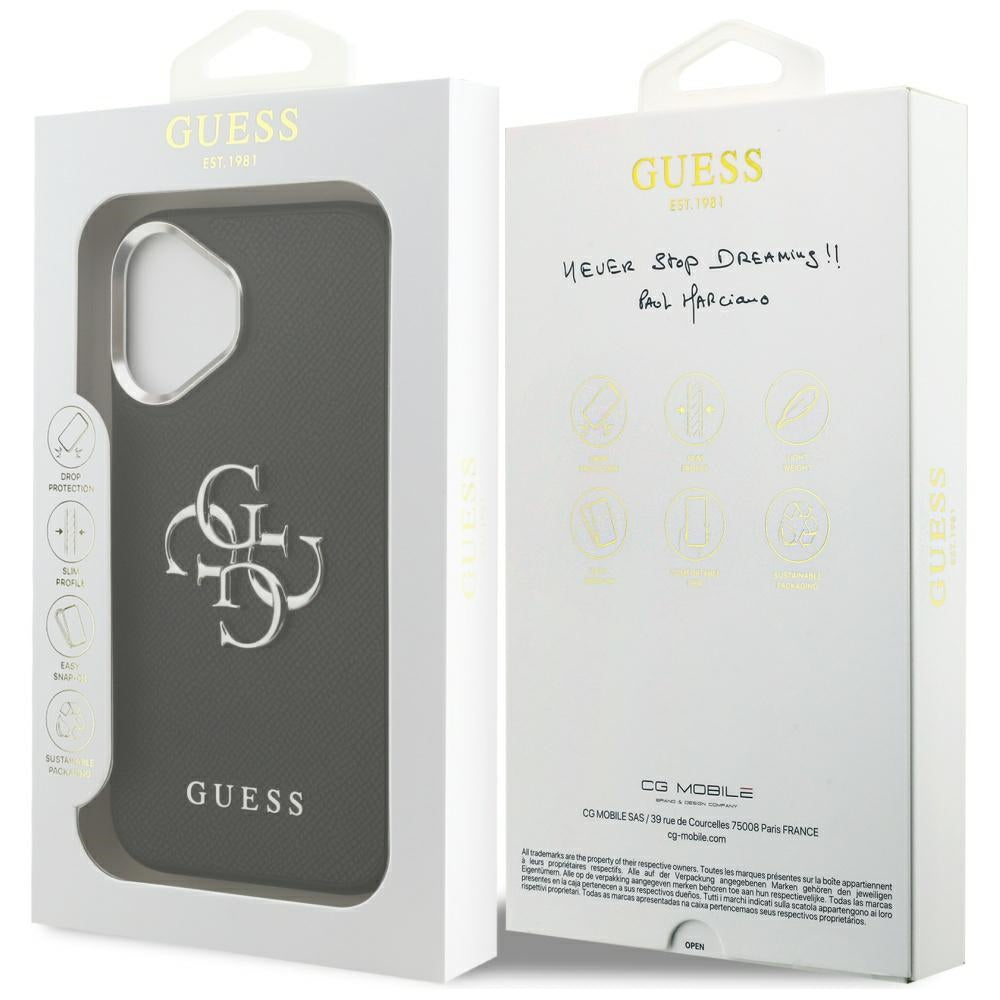 Husa pentru iPhone 17 - Guess Hardcase 4G Grained Big and Classic Logo (GUHCP17SPG4SMCEK) - Black