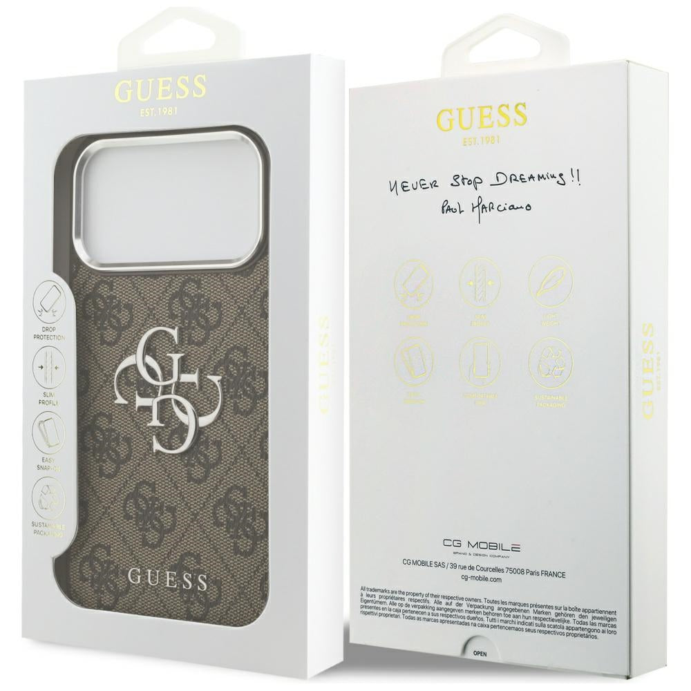 Husa pentru iPhone 17 Pro Max - Guess Hardcase Big 4G Logo Classic Logo (GUHCP17XP4G4SMCW) - Brown