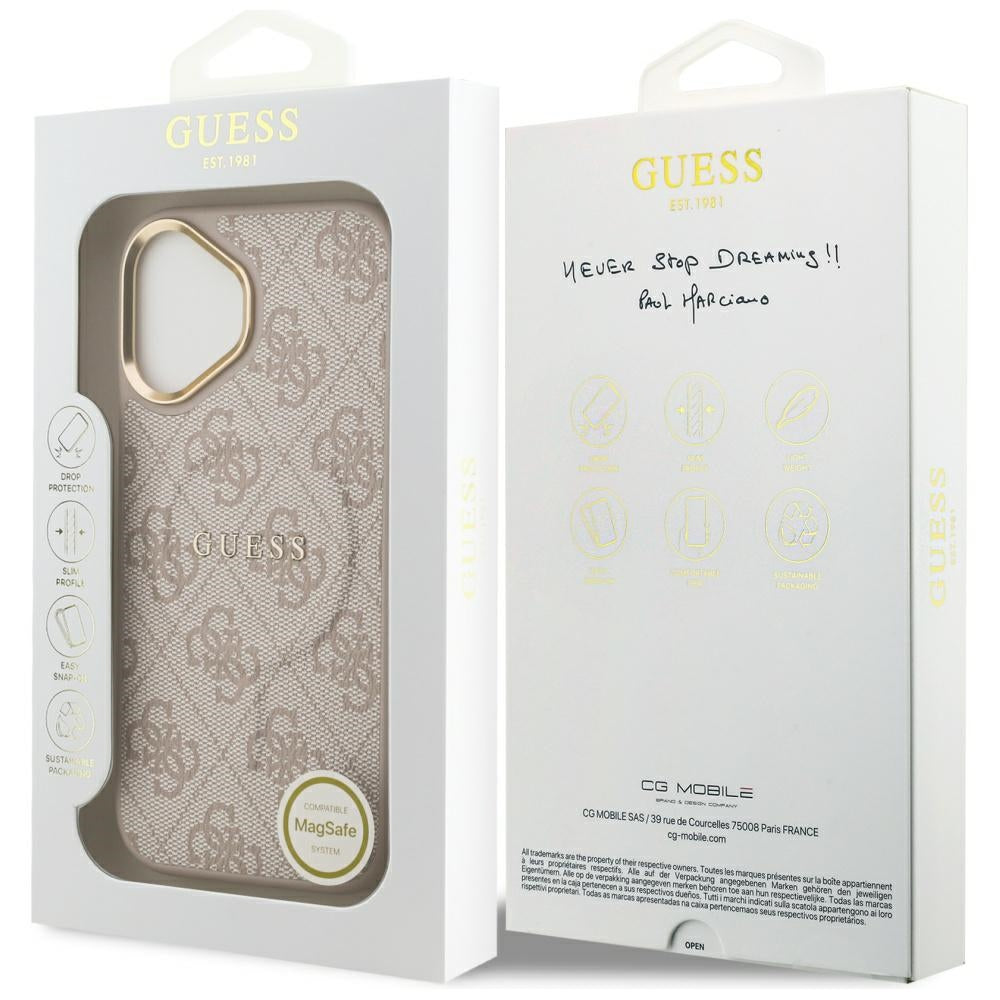 Husa pentru iPhone 17 - Guess Hardcase 4G Classic MagSafe (GUHMP17SP4MSEGCP) - Pink