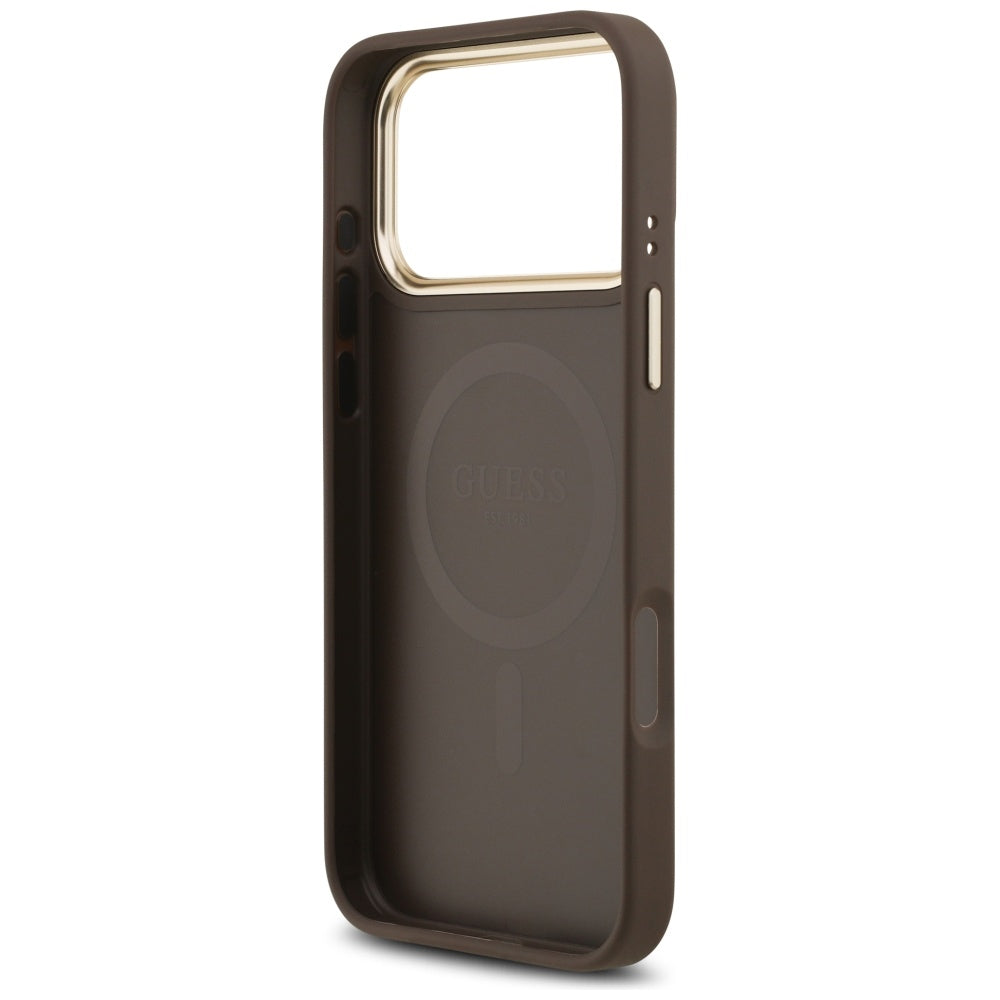 Husa pentru iPhone 17 Pro - Guess Hardcase 4G Classic MagSafe (GUHMP17LP4MSEGCW) - Brown