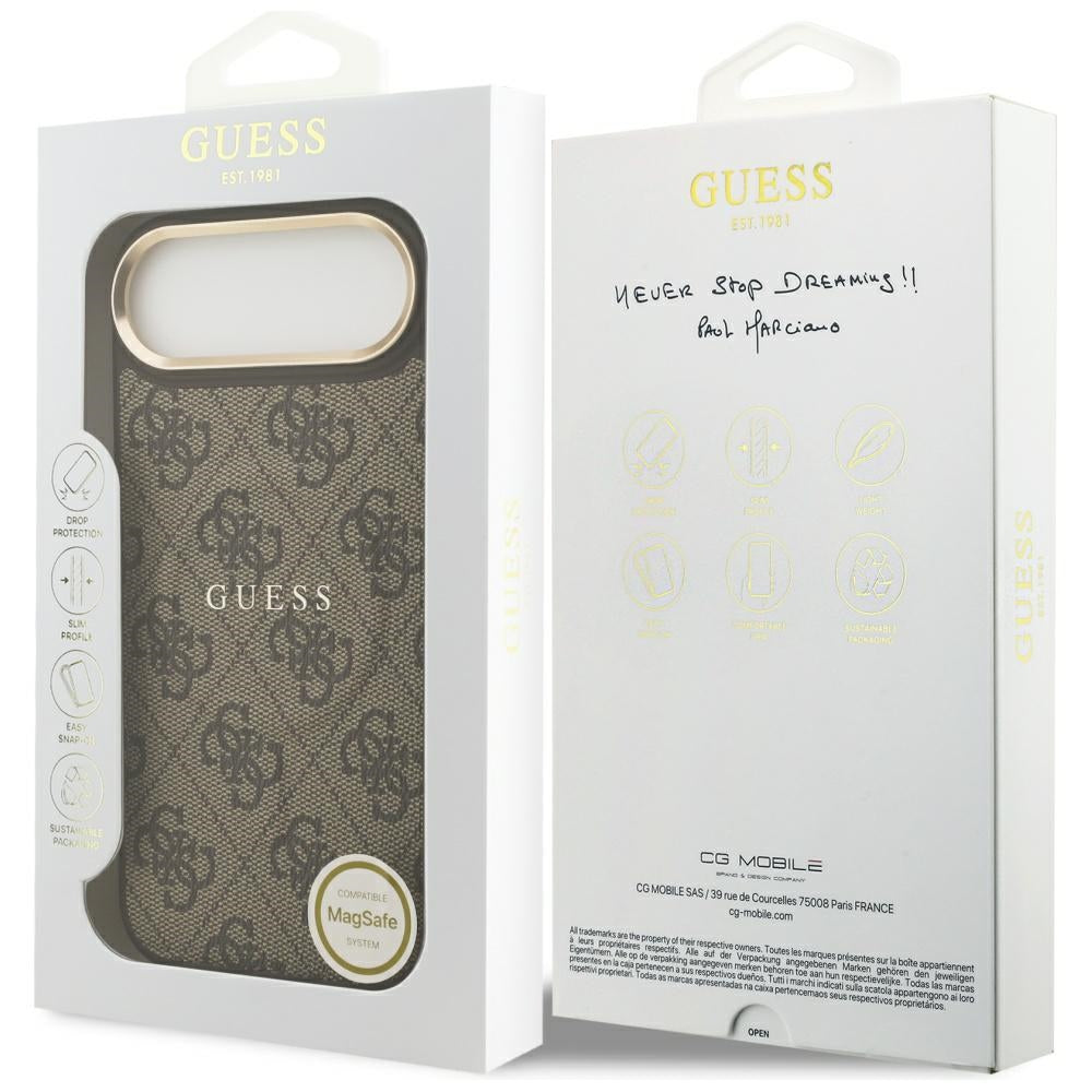 Husa pentru iPhone 17 Air - Guess Hardcase 4G Classic MagSafe (GUHMP17MP4MSEGCW) - Brown