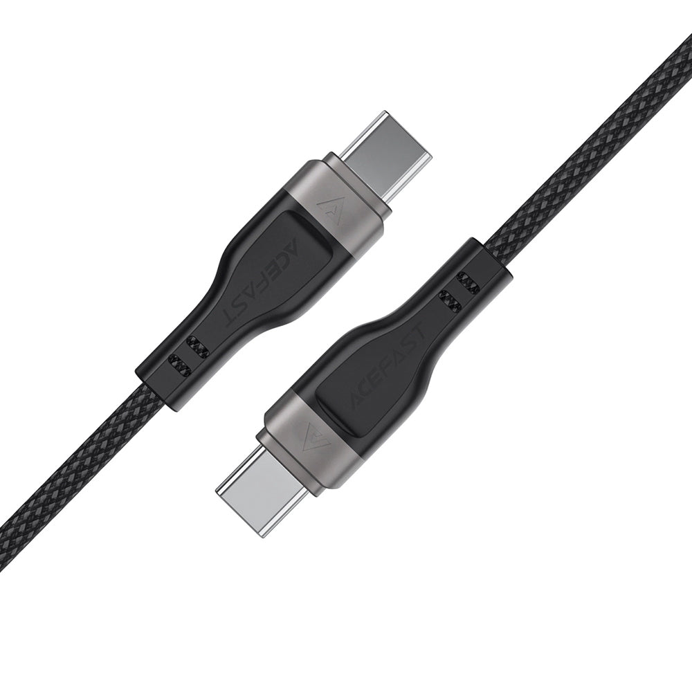 Acefast - Data Cable (C11-03) - Magnetic Winding, Fast Charging, Type-C to Type-C, 60W, 3A, Adjustable Lenght, 1.2m - Bl