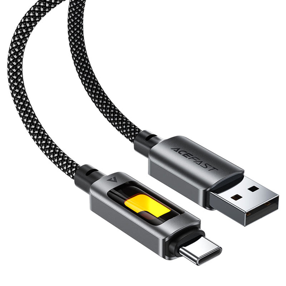 Acefast - Data Cable (C21-04) - Fast Charge, USB to Type-C, 3A, Colorful Gradient Lighting Effect, Nylon Braid, 1.2m - B