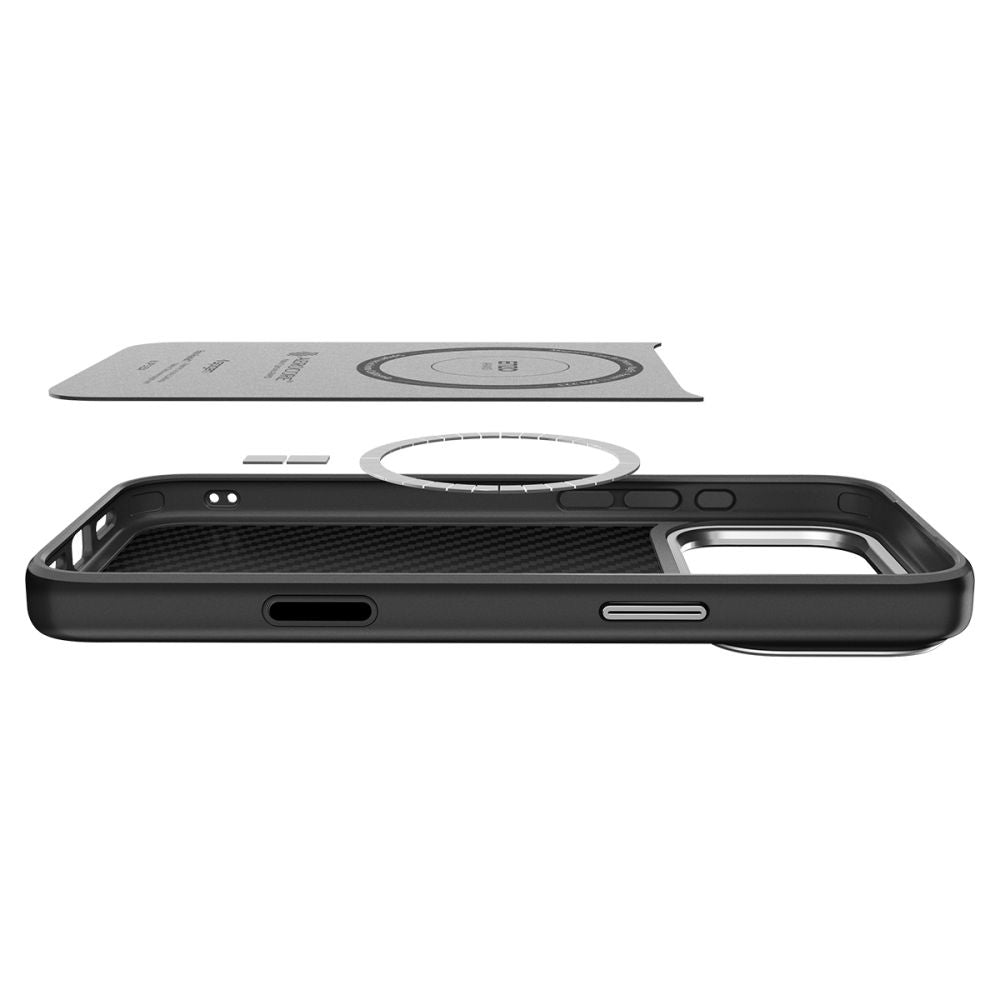 Spigen - Enzo Aramid "T" MagSafe (ACS09958) - iPhone 17 Pro - Black / Silver