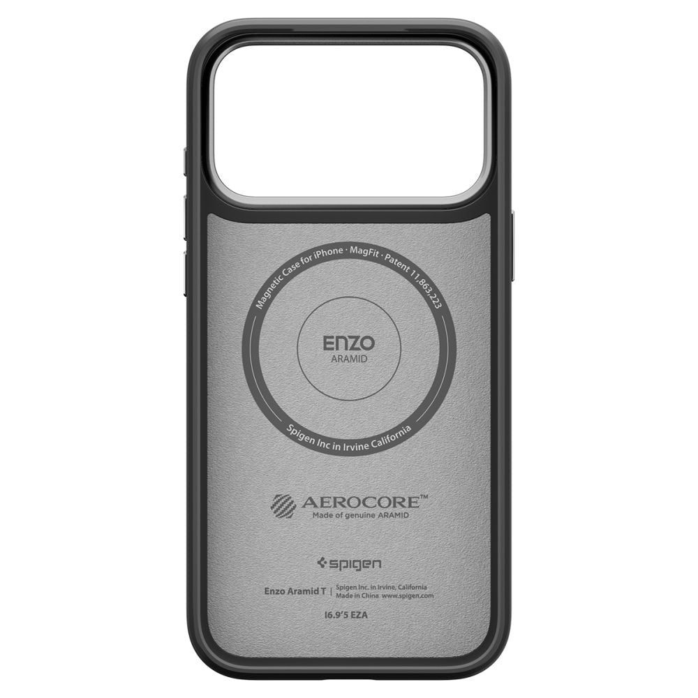 Spigen - Enzo Aramid "T" MagSafe (ACS09958) - iPhone 17 Pro - Black / Silver