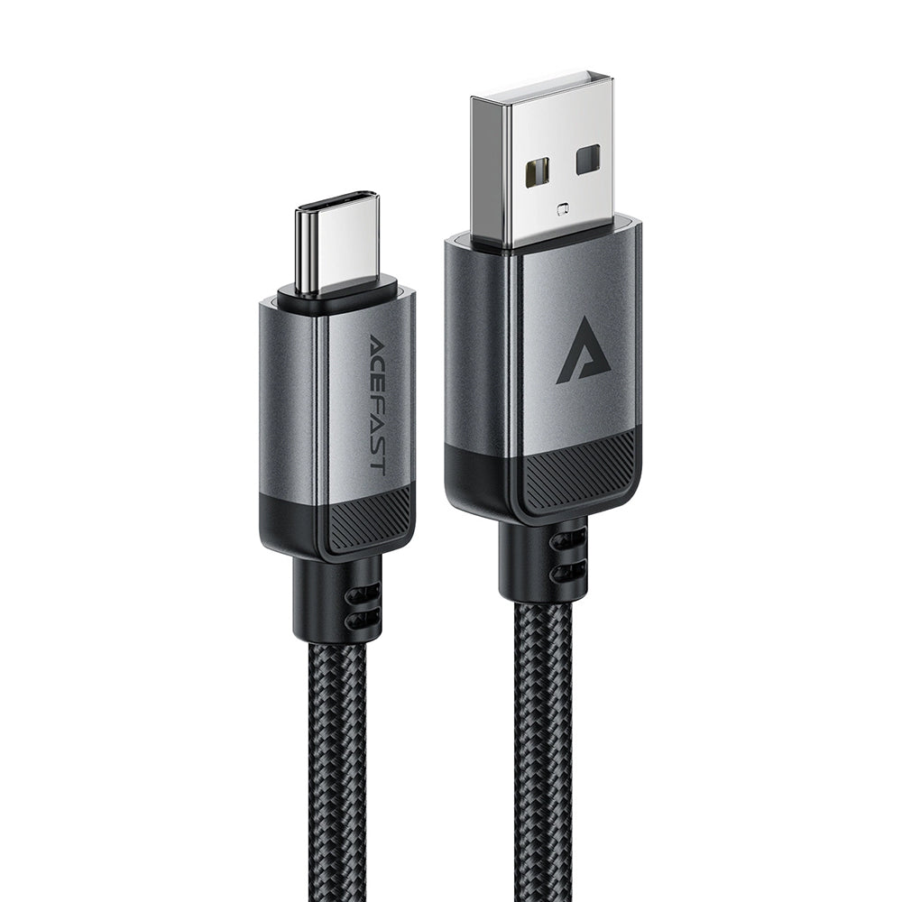 Acefast - Data Cable (C20-04) - USB to Type-C, 3A, Fast Charging, Bend-Resistant, Nylon Braid, 1.2m - Black