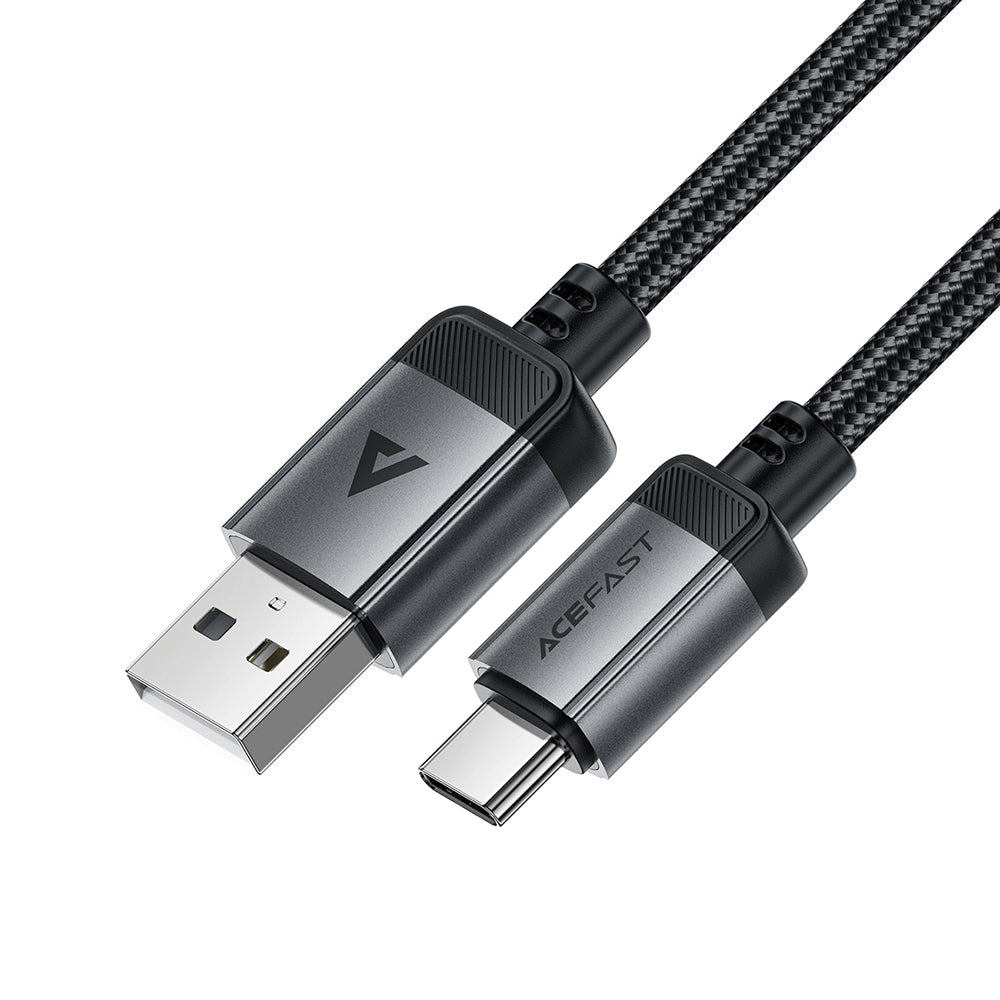 Acefast - Data Cable (C20-04) - USB to Type-C, 3A, Fast Charging, Bend-Resistant, Nylon Braid, 1.2m - Black