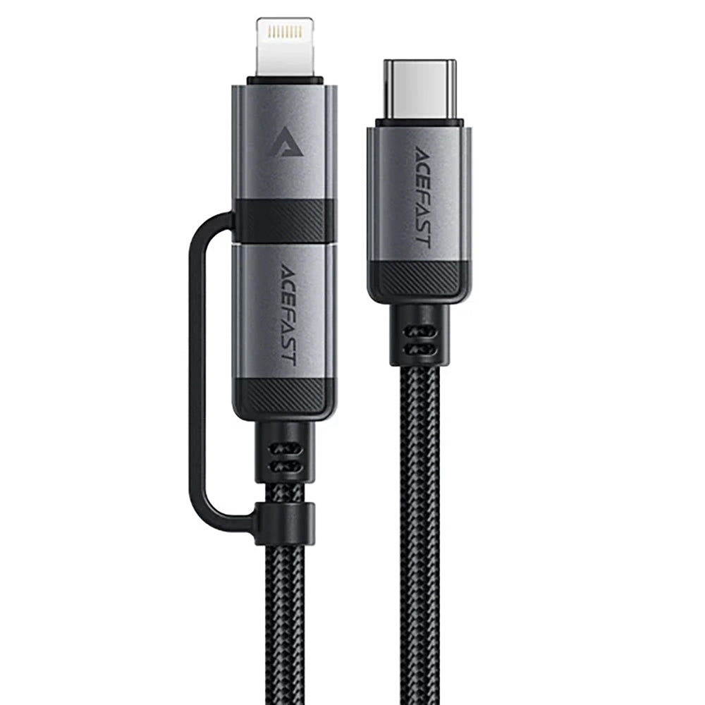 Acefast - Data Cable (C20-01) - USB-C to Type-C, Lightning, 60W, Fast Charging, Bend-Resistant, MFi Certified, 1.2m - Bl