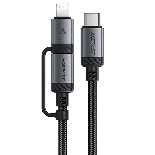 Acefast - Data Cable (C20-01) - USB-C to Type-C, Lightning, 60W, Fast Charging, Bend-Resistant, MFi Certified, 1.2m - Bl