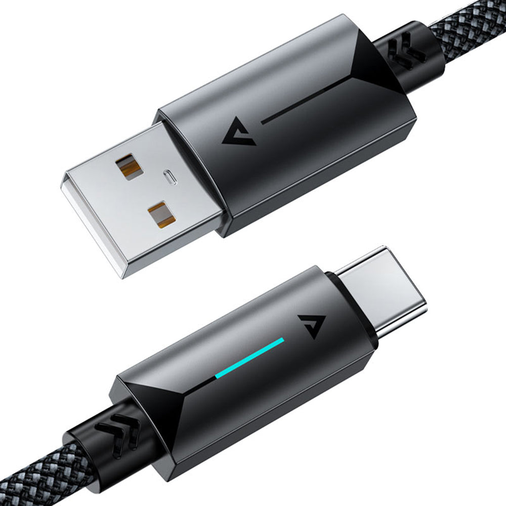 Acefast - Data Cable (C19-04) - USB to Type-C, Fast Charging, 3A, Bend-Resistant, Nylon Braid, 1.2m - Black