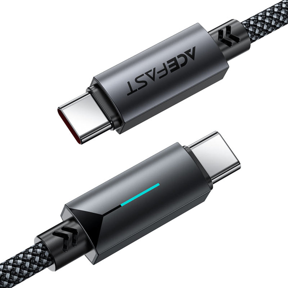 Acefast - Data Cable (C19-03) - Type-C to Type-C, Fast Charging, 60W, 3A, Bend-Resistant, Nylon Braid, 1.2m - Black