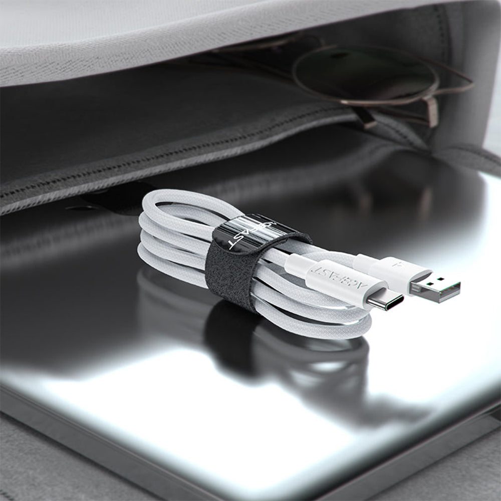 Acefast - Data Cable (C18-04) - USB to Type-C, Fast Charging, 3A, Bend-Resistant, Nylon Braid, 1.2m - White