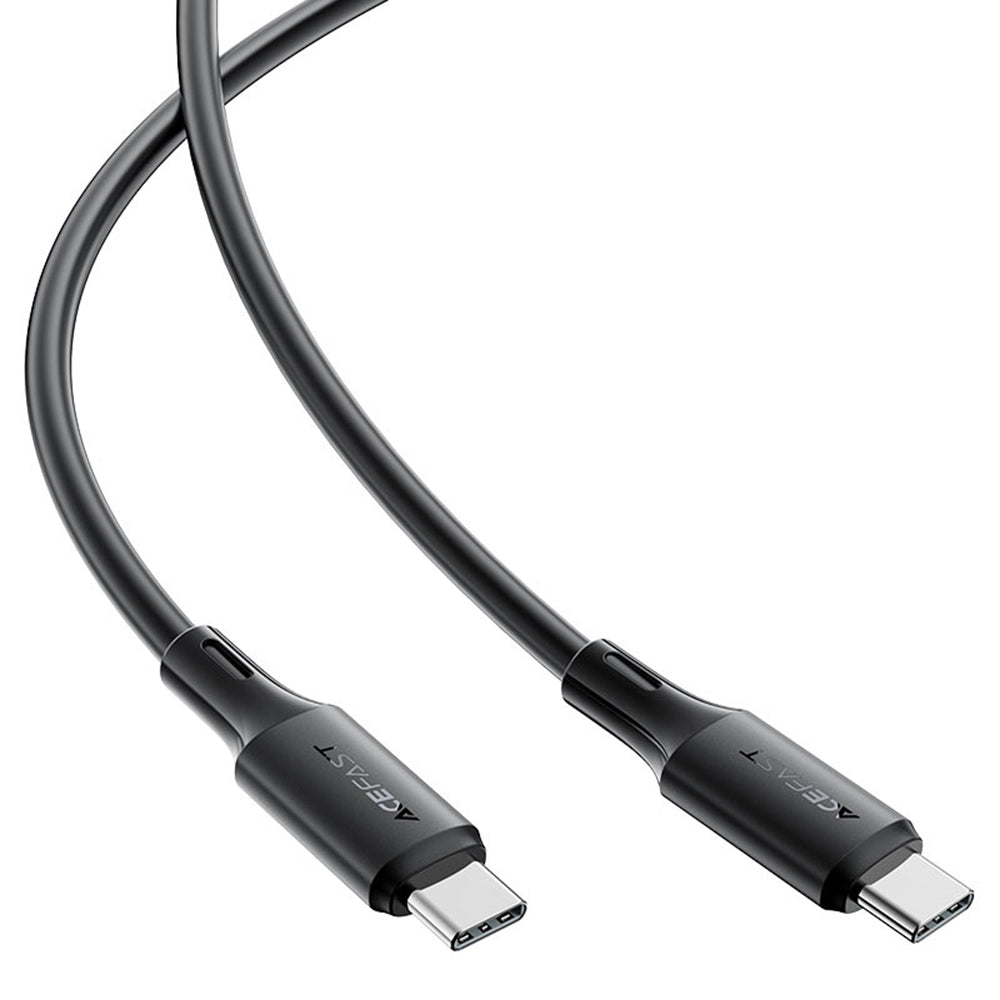 Acefast - Data Cable (C17-03) - Type-C to Type-C, Fast Charging, 60W, 3A, Bend-Resistant, Soft Silicone, 1.2m - Black