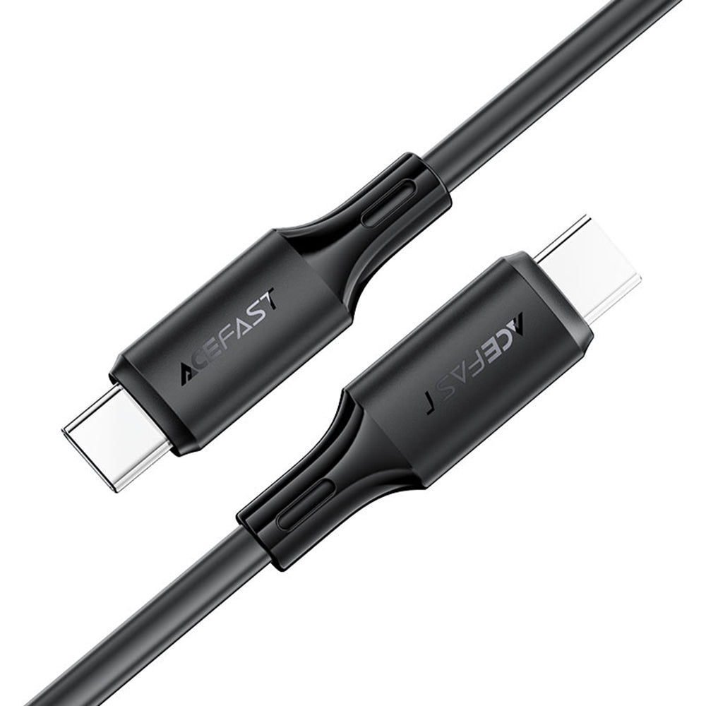 Acefast - Data Cable (C17-03) - Type-C to Type-C, Fast Charging, 60W, 3A, Bend-Resistant, Soft Silicone, 1.2m - Black