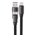 Acefast - Data Cable (C13-05) - Fast Charge, Type-C to USB, Type-C, 60W, 3A, Bend-Resistant, Short Design, 0.2m - Black