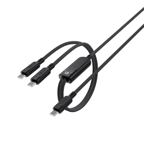 Acefast - Data Cable (C5-11) - Fast Charging, USB-C to 2x Type-C, 2in1, 100W, 20V/5A, 480Mb/s, 1.2m - Black