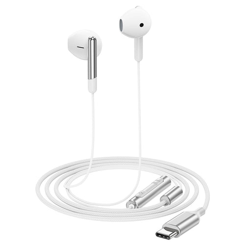 Casti Acefast L3, USB-C, Microfon, Alb