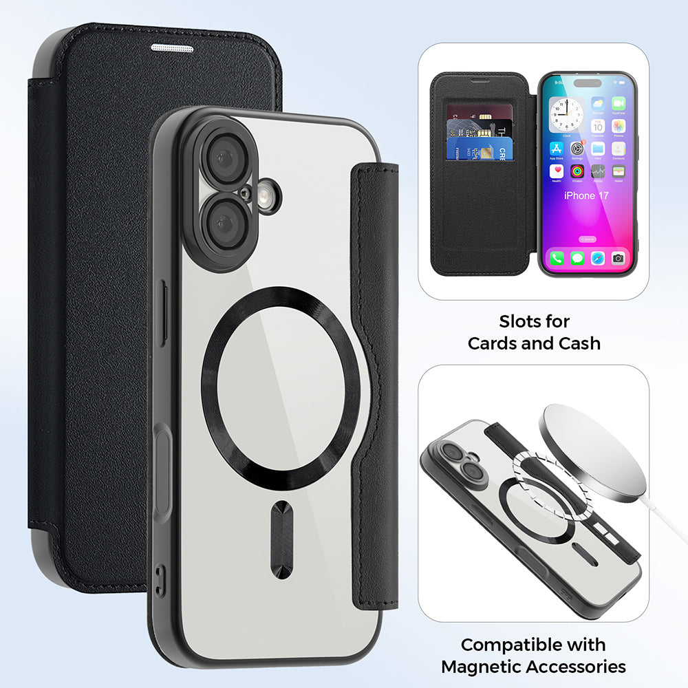 Techsuit - SmartMag Book Case - iPhone 17 - Black
