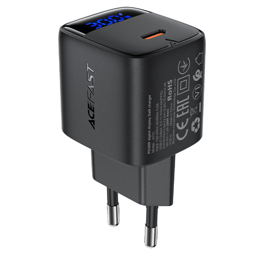 Incarcator Acefast (A115), Type-C, 30W, Fast Charging, Negru