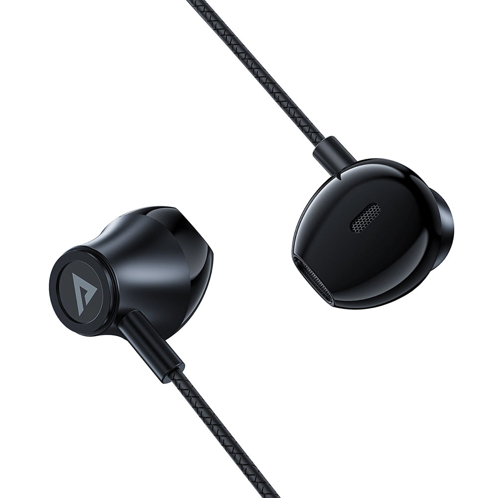 Acefast - Wired Earphones (L2) - Type-C, Half-In-ear, with Microphone, Remote Control, Flexible Body, 1.2m - Black
