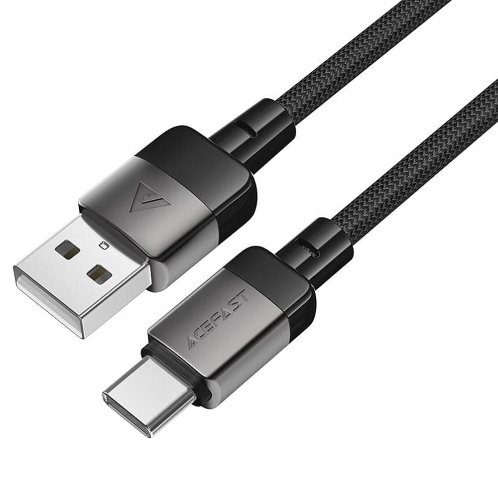 Acefast - Data Cable (C9-04) - USB to Type-C, Fast Charging, 3A, Braided Nylon, 25.000 Bends, 1.2m - Black