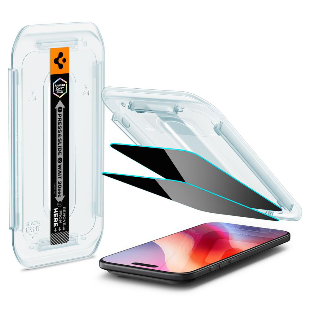 Spigen - (2 pack) Glas.tR EZ-FIT (AGL09862) - iPhone 17 Air - Privacy
