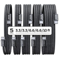 Lisen - (5 pack) Data Cable (YL0123070010) - Type-C, 60W, 480Mbps, Fast Charging, Braided, 1m/1m/2m/2m/3m - Black