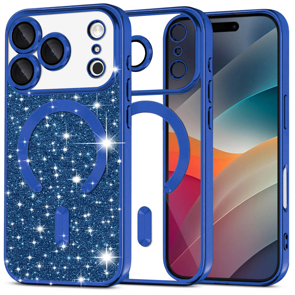 Techsuit - Luxury Glitter MagSafe - iPhone 17 Pro Max - Deep Blue