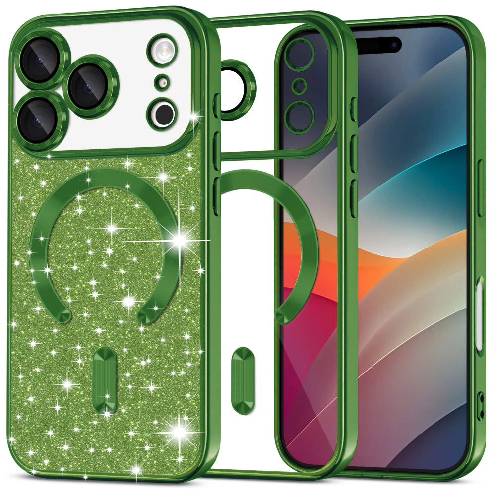 Techsuit - Luxury Glitter MagSafe - iPhone 17 Pro Max - Deep Green