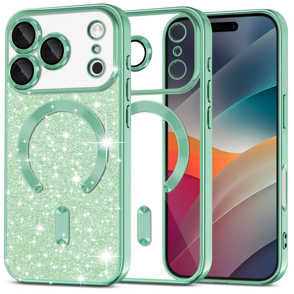 Techsuit - Luxury Glitter MagSafe - iPhone 17 Pro - Light Green