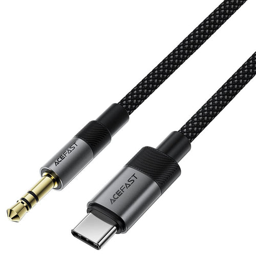 Acefast - Audio Cable (J11) - Mini Jack 3.5mm to Type-C, Aluminum + Nylon Braided, Hi-Fi Sound, Plug & Play, 1m - Black