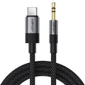 Acefast - Audio Cable (J11) - Mini Jack 3.5mm to Type-C, Aluminum + Nylon Braided, Hi-Fi Sound, Plug & Play, 1m - Black