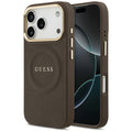 Husa de protectie Guess Peony Hot Stamp compatibil cu iPhone 17 Pro, Maro