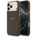 Husa de protectie Guess Peony Hot Stamp compatibil cu iPhone 17 Pro Max, Maro