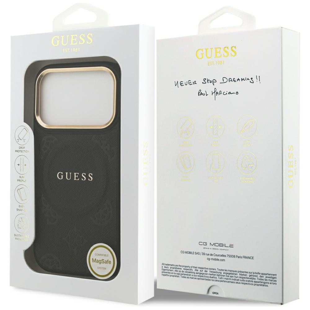 Guess - Peony Hot Stamp MagSafe (GUHMP17LPSAMSECK) - iPhone 17 Pro - Black