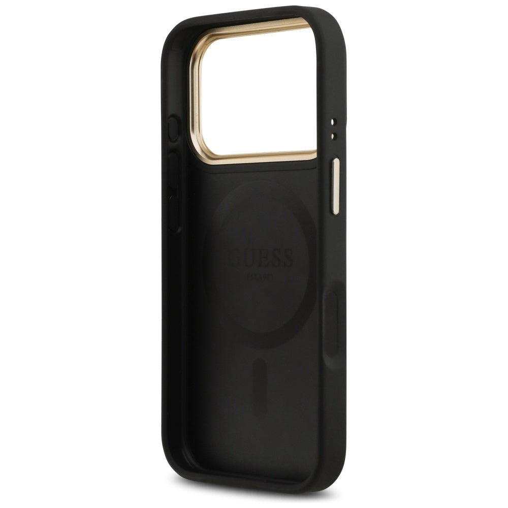Guess - Peony Hot Stamp MagSafe (GUHMP17LPSAMSECK) - iPhone 17 Pro - Black