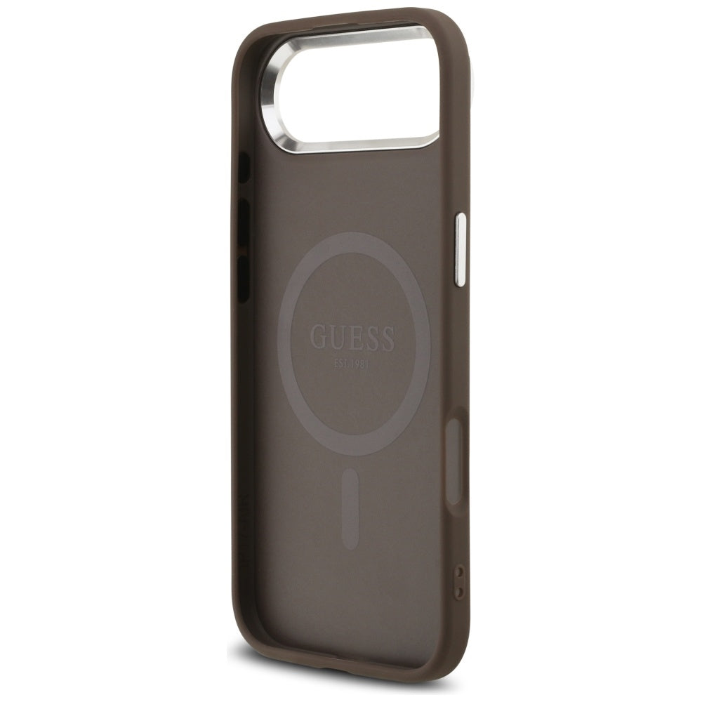 Husa pentru iPhone 17 Air - Guess Hardcase 4G Triangle Logo MagSafe (GUHMP17MP4TSRCMW) - Brown