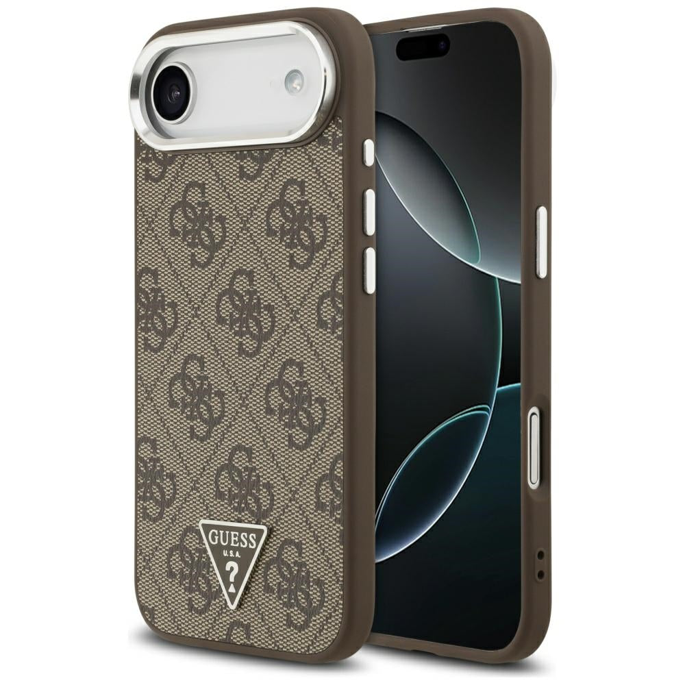 Husa pentru iPhone 17 Air - Guess Hardcase 4G Triangle Logo MagSafe (GUHMP17MP4TSRCMW) - Brown