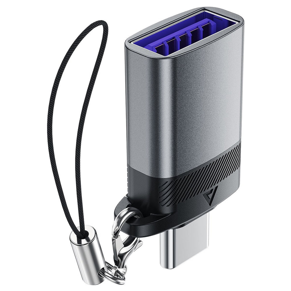 Acefast - Adapter (J7) - with OTG Function, USB to Type-C, 10Gbps Data Transmission, Fast Charging - Metal Gray