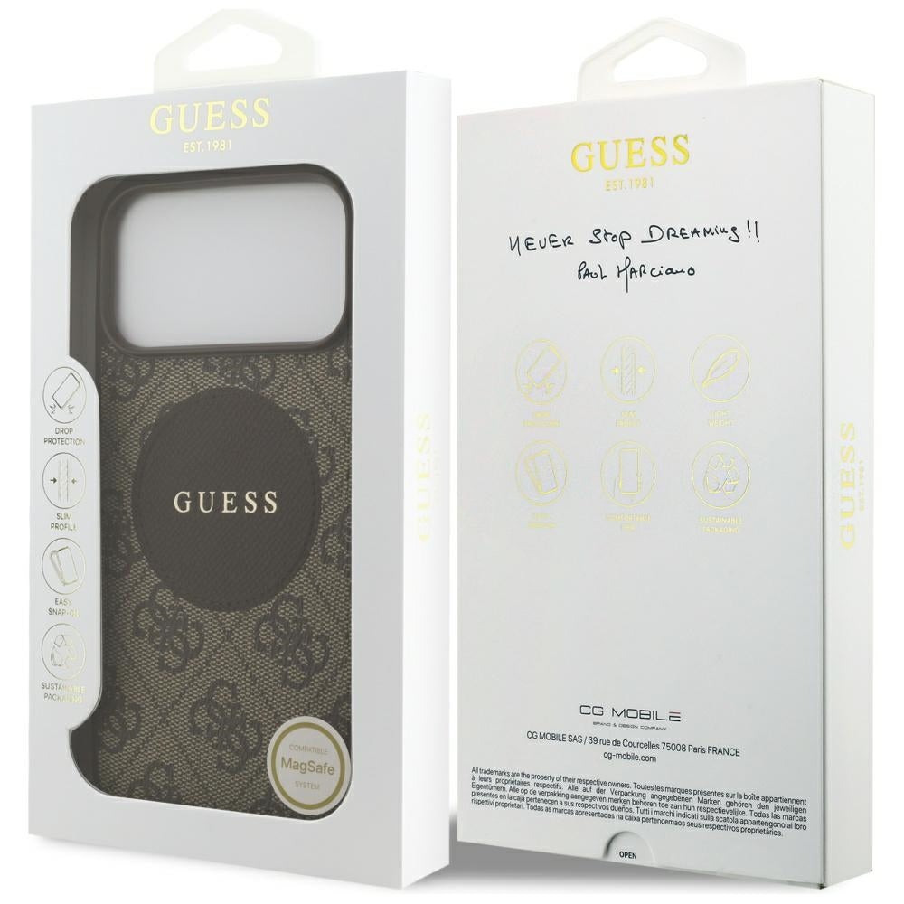 Guess - 4G Circle Classic Logo MagSafe (GUHMP17LP4PGRSGW) - iPhone 17 Pro - Brown