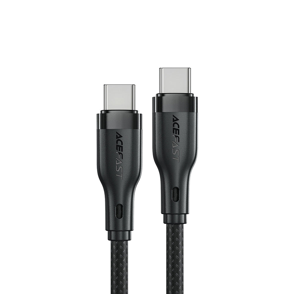 Acefast - Data Cable (C8-03) - Fast Charging, Type-C to Type-C, 60W, 3A, Nylon Braided, 25.000 Bends, 1.2m - Black