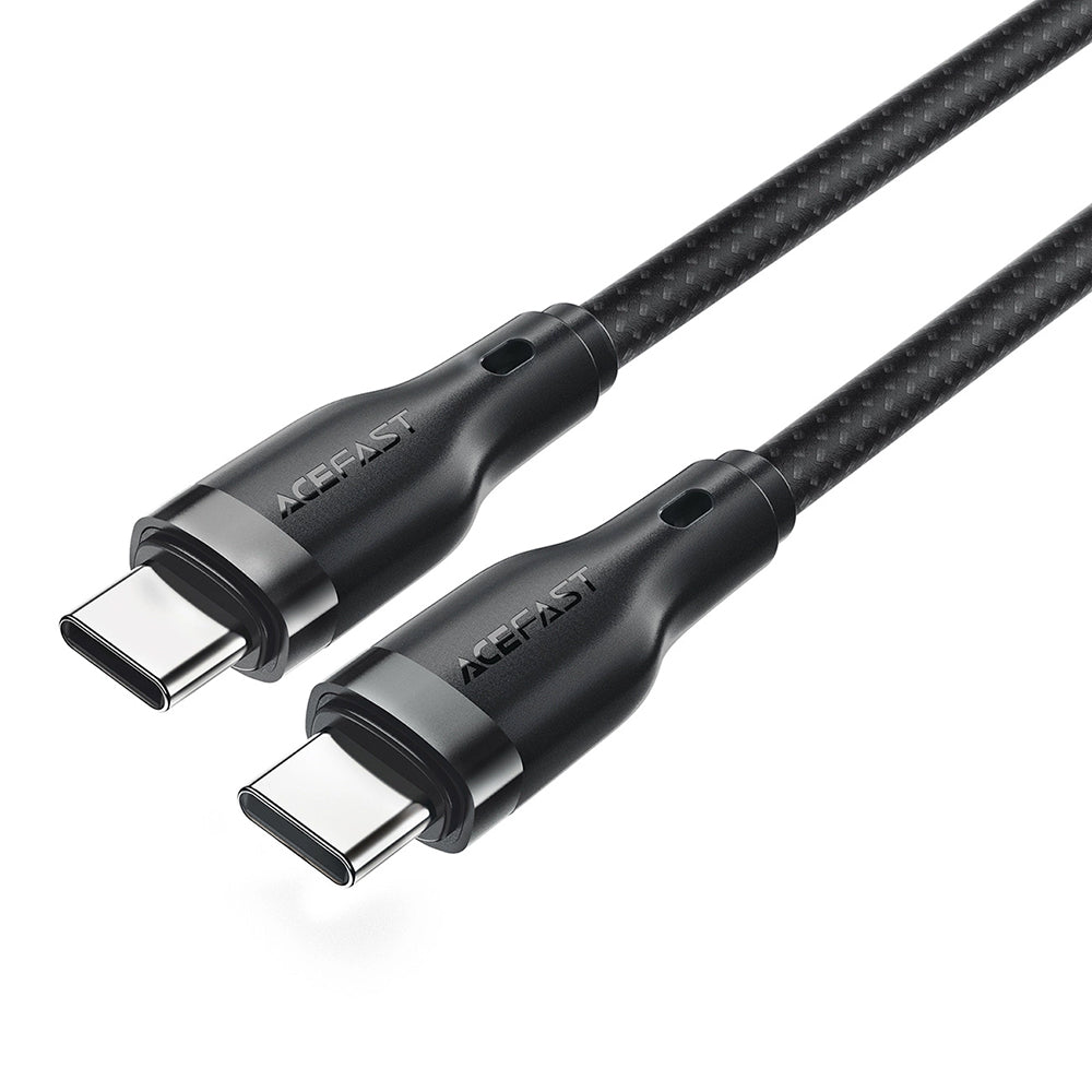 Acefast - Data Cable (C8-03) - Fast Charging, Type-C to Type-C, 60W, 3A, Nylon Braided, 25.000 Bends, 1.2m - Black