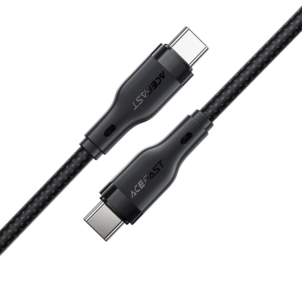 Acefast - Data Cable (C8-03) - Fast Charging, Type-C to Type-C, 60W, 3A, Nylon Braided, 25.000 Bends, 1.2m - Black