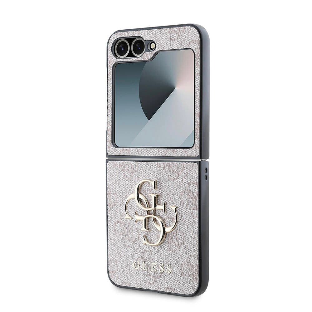 Guess - Leather 4G Metal Logo (GUHCZF74GMGBR) - Samsung Galaxy Z Flip7 - Brown
